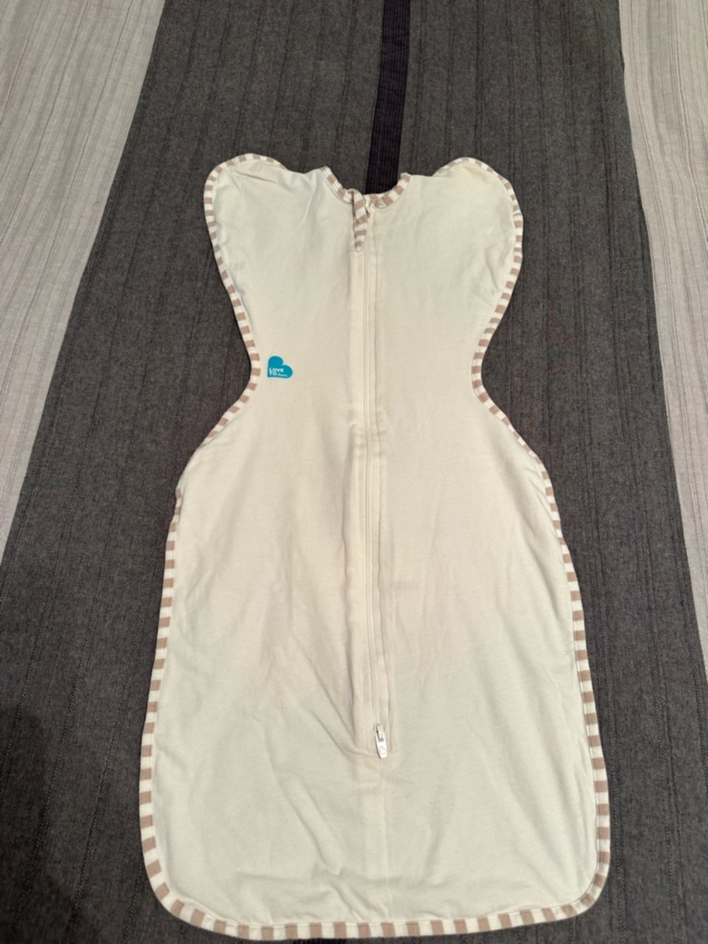Love to dream Cream and Tan Striped Swaddle Sleep Sack
